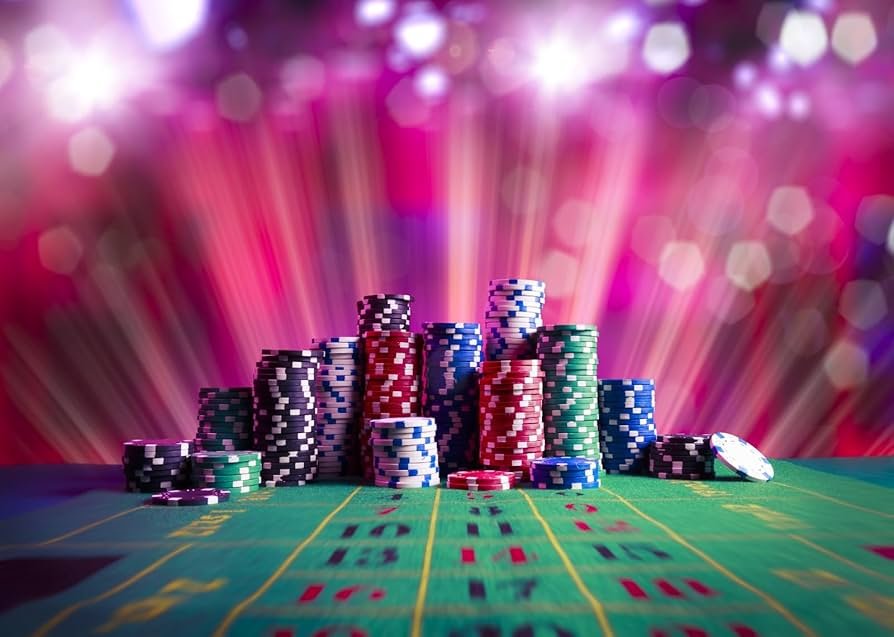 Antarmuka permainan dengan kontrol taruhan dan tombol spin